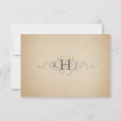 Billet de mariage vintage RSVP (Dos)