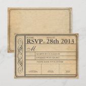 Billet de mariage vintage RSVP II Punchout (Devant / Derrière)