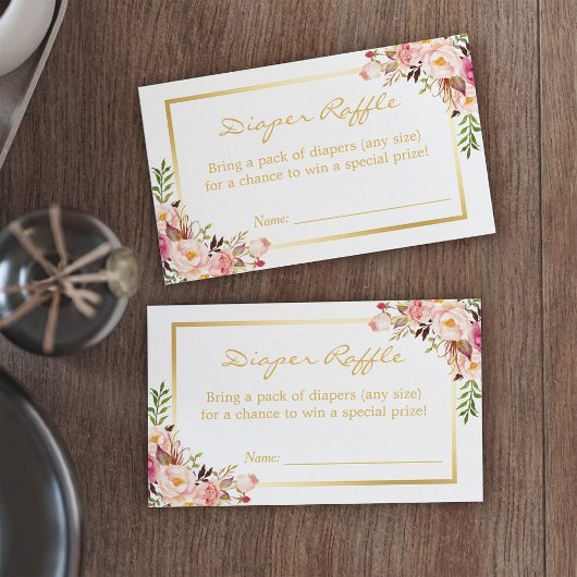 Billet de rabat de Baby shower Floral Gold Chic