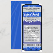 Billet de SNOWBOARD Bar Bat Mitzvah Invitation (Devant / Derrière)