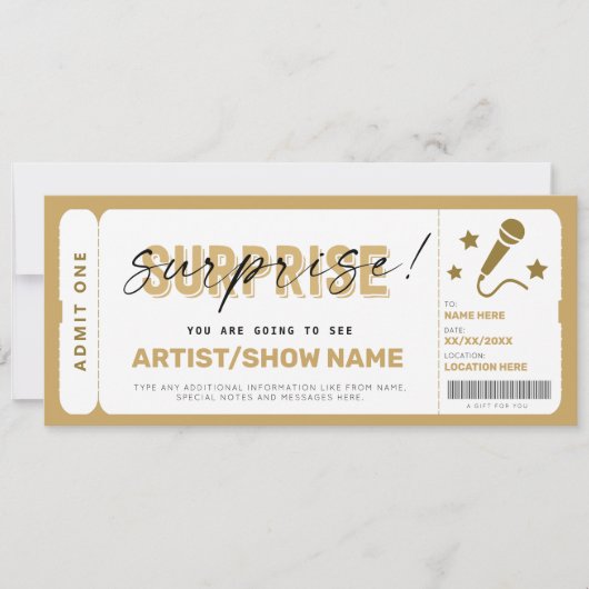 Billet de spectacle cadeau d'anniversaire Modèle S (Devant)