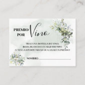 Billet de tombola à vin Eucalyptus Carte bilingue (Dos)