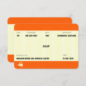 Billet de train inspiré | Mariage gay RSVP (Devant / Derrière)
