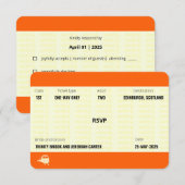 Billet de Train Inspiré | Réponse au Mariage (Devant / Derrière)