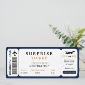 Billet de voyage surprise Billet d'avion Carte d'e (Debout devant)