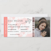 Billet d'embarquement monogramme save the date tic (Devant)