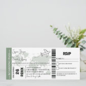 Billet d'embarquement Sage Green Faire-part de mar (Debout devant)