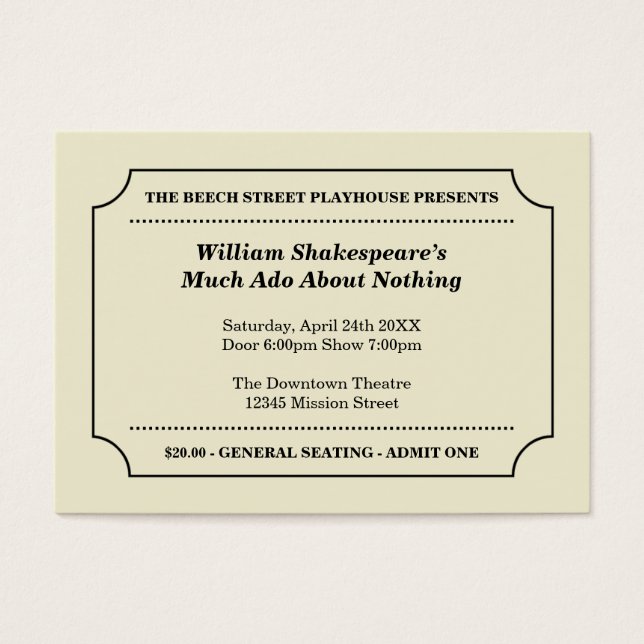 Billet d'entrée d'événement personnalisé à usage g (Devant)