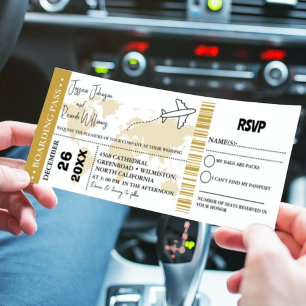 Billet d'entrée Gold Faire-part de mariage Boardin