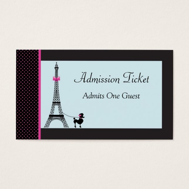 Billet d'entrée pour fille Tour Eiffel (Devant)