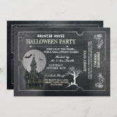 Billet d'horreur Invitation de la fête d'Halloween (Devant / Derrière)