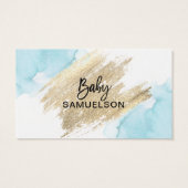 Billet DIAPER RAFFLE Aquarelle Baby shower bleu (Dos)