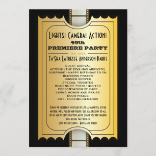 Billet d'or d'admission de programme de partie de