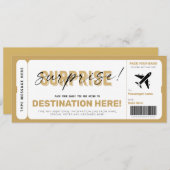 Billet faux avion Carte d'embarquement surprise (Devant / Derrière)