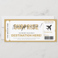 Billet faux avion Carte d'embarquement surprise