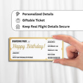 Billet Gold Plane - Invitation Surprise Boarding P