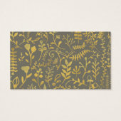 Billet Gris & Or Oriental Floral, Repas de couches (Dos)