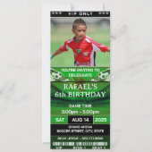Billet Invitation Anniversaire de football, Billet (Devant)