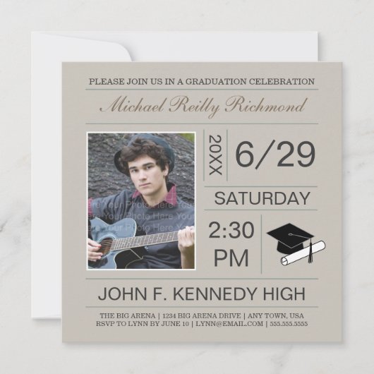 Billet Invitation de licence photo :Brun roux (Devant)