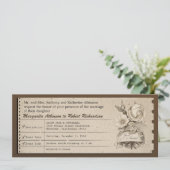 billet invitation de mariage vintage (Debout devant)