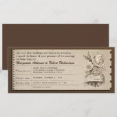 billet invitation de mariage vintage (Devant / Derrière)