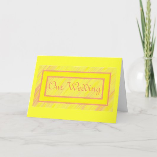 Billet Jaune et Pêche, nos invitations de mariage (Devant)