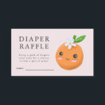 Billet Little Cutie Baby shower rose rabat<br><div class="desc">Billet de tirage au baby shower à thème "petite cutie" mignonne avec l'illustration d'une mandarine orange avec une fleur blanche et une feuille verte. La couleur arrière - plan est rose. La carte demande aux invités d'apporter un paquet de couches pour gagner un prix spécial. Idéal pour le baby shower...</div>