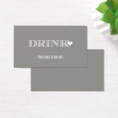Billet Mariage à boire gris-coeur mou (Bureau)