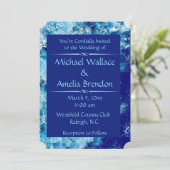 Billet Mariage Blue Ocean Water Invitation (Debout devant)