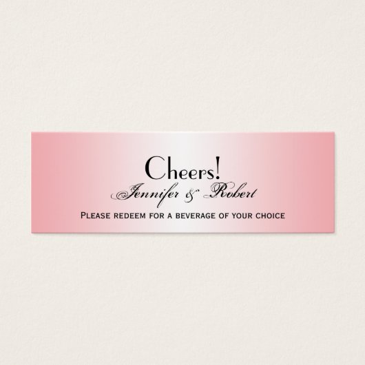 Billet Mariage Boisson Diamant Rose arrondi Corner (Devant)