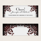 Billet Mariage de boisson Black and Red Gothic Scr (Devant & derrière)