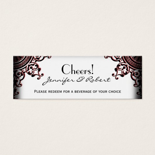Billet Mariage de boisson Black and Red Gothic Scr (Devant)