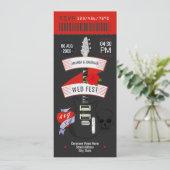 Billet Mariage Rock n'Roll personnalisé Invitation (Debout devant)