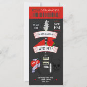 Billet Mariage Rock n'Roll personnalisé Invitation (Devant)