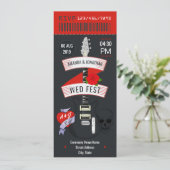 Billet Mariage Rock n'Roll personnalisé Invitation (Debout devant)