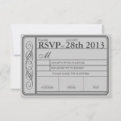 Billet mariage RSVP II Punchout Grey (Devant)