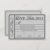 Billet mariage RSVP II Punchout Grey (Devant / Derrière)