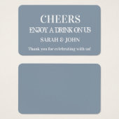 Billet Mariage simple et moderne Dusty Blue (Devant & derrière)