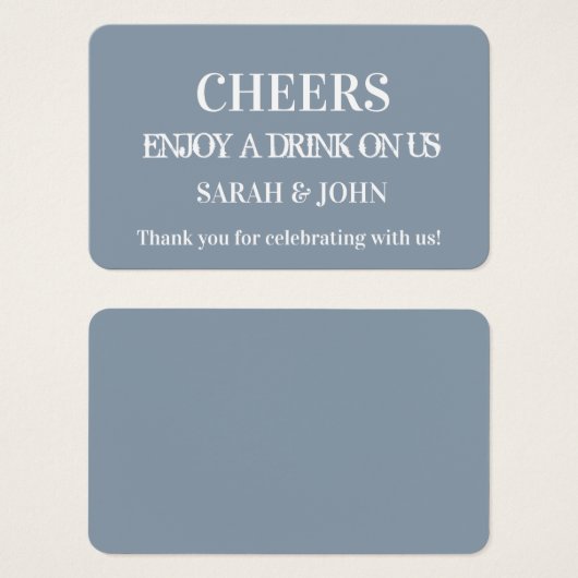 Billet Mariage simple et moderne Dusty Blue (Devant & derrière)