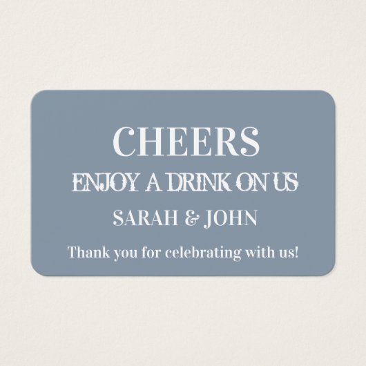 Billet Mariage simple et moderne Dusty Blue (Devant)