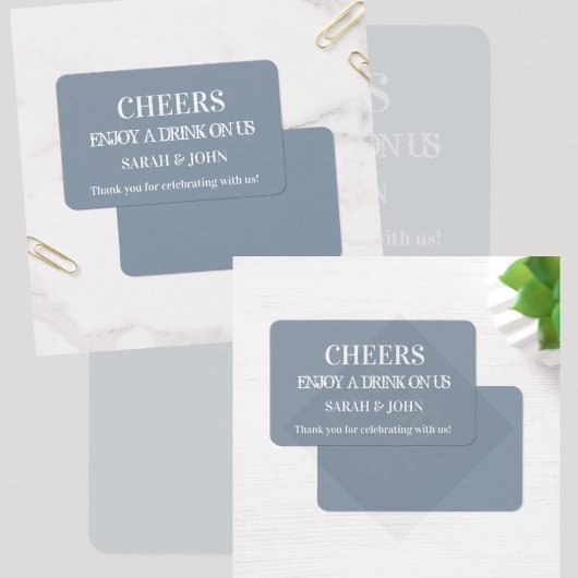 Billet Mariage simple et moderne Dusty Blue