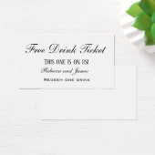 Billet Mariage simple noir et blanc Boisson gratui (Bureau)