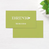 Billet Mariage vert Coeur mignon Boire (Bureau)
