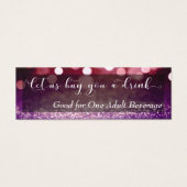 Billet mini-boisson Red Purple Ombre Bokeh Script (Devant)