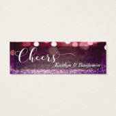 Billet mini-boisson Red Purple Ombre Bokeh Script (Dos)
