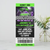 Billet Monster Truck Invitation Anniversaire (Debout devant)