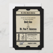 Billet Old Hollywood Mariage Invitations (Devant)