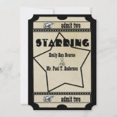 Billet Old Hollywood Mariage Invitations (Dos)