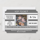 Billet photo gris Enregistrer la carte Mariage dat (Devant)