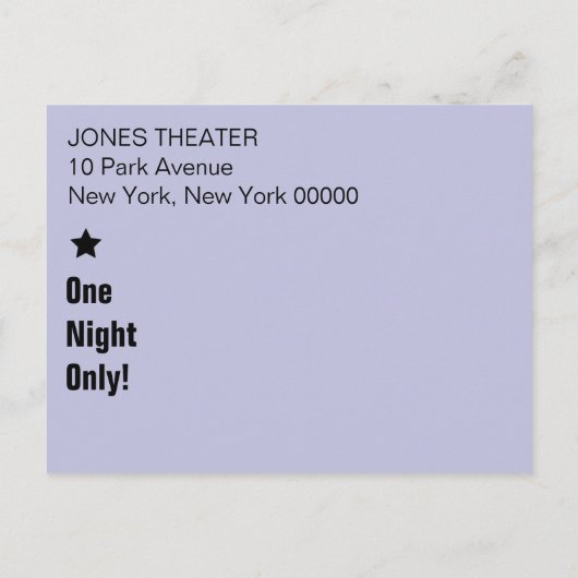 Billet Pour Amuser Invitation Carte Postale (Dos)